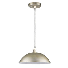 Load image into Gallery viewer, Metal Hanging Light With Dome Shade - Silver