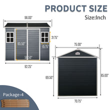 Load image into Gallery viewer, Resin Outdoor Storage Shed Waterproof Shed With Floor & Two Windows & Lockable Door, Tool Shed For Garden, Patio, Backyard