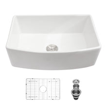 Load image into Gallery viewer, Ceramic Farmhouse Sink, Apron Front Single Bowl With Arch Edge