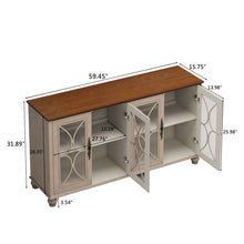 Load image into Gallery viewer, Elegant 4 Door Cabinet With Tempered Glass Doors