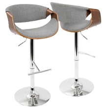 Load image into Gallery viewer, Curvo - Mid Century Modern Adjustable Barstool With Swivel With Straight T Footrest