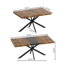 Load image into Gallery viewer, Retro Rectangular Stretch Dining Table With Embossed Center Plate