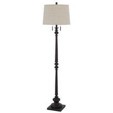 Load image into Gallery viewer, Two Light Traditional Shaped Floor Lamp With Beige Square Shade - Rust