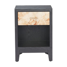 Load image into Gallery viewer, Solid Wood Pedestal End Table With Drawer - Black