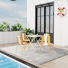 Load image into Gallery viewer, 4 Piece Set Of Modern Striped Single Chairs With Folding Square Table
