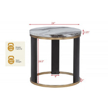 Load image into Gallery viewer, Round End Table For Living Room - Gold / Brown
