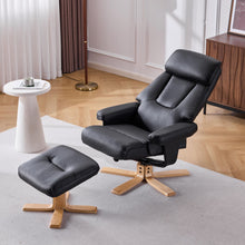 Load image into Gallery viewer, Upholstered Heated Massage 360° Swivel Accent Chair With Ottoman