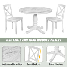 Load image into Gallery viewer, 5 Pieces Dining Table And Chairs Set For 4 Persons, Kitchen Room Solid Wood Table With 4 Chairs