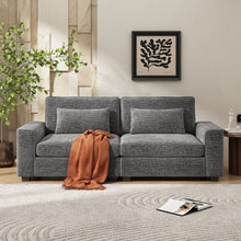 Load image into Gallery viewer, Modern Fabric Sofa With Plush Cushions, Sleek Arm Design