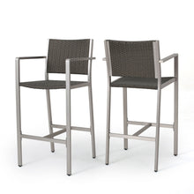 Load image into Gallery viewer, Outdoor Rust Proof Aluminum Barstools (Set of 2)