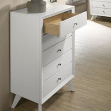 Load image into Gallery viewer, 1 Piece Chest With Angled Legs, Wave Texture, Round Knobs - White