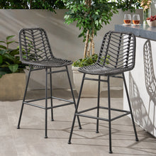 Load image into Gallery viewer, Sawtelle - Outdoor Wicker Barstools (Set of 2)