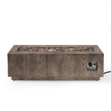 Load image into Gallery viewer, Wellington Square Iron Fire Pit With Wood Pattern Design And 50,000 Btu Output
