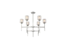 Load image into Gallery viewer, Candle Style Six Light Metal Dimmable Chandelier With Shades - Silver