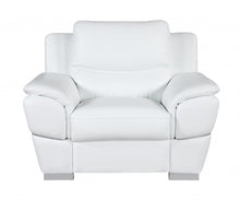 Load image into Gallery viewer, Leather Match Arm Chair - White And Silver