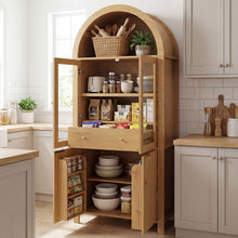 Load image into Gallery viewer, Fluted Tall Arched Pantry Cabinet With Adjustable Shelves