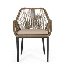 Load image into Gallery viewer, Conversation Set With Tempered Glass Table Top - Light Brown