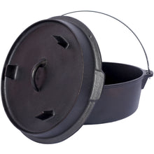 Load image into Gallery viewer, Pre-Seasoned Cast Dutch Oven With Skillet Lid And Pot Rack