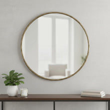 Load image into Gallery viewer, 36" Round Iron Framed Accent Mirror - Brass