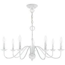 Load image into Gallery viewer, Seven Light Dimmable Chandelier With Shades - Antiqued White
