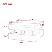 Load image into Gallery viewer, Lift Top Coffee Table With 2 Drawers, Hidden Space And LED Lights For Living Room