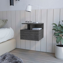 Load image into Gallery viewer, One Drawer Faux Wood Floating Nightstand - Dark Gray