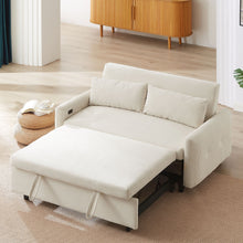 Load image into Gallery viewer, Pull-Out 2 Seat Modern Sleeper Sofa With 2 Throw Pillows And USB Ports
