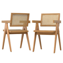 Load image into Gallery viewer, Wood Dining Parsons Chairs (Set of 2) - Natural / Light Brown