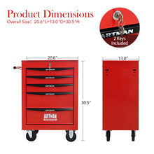 Load image into Gallery viewer, Rolling Metal Tool Chest With Drawers, Steel Storage Cabinet With Ball Bearing Slides
