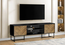 Load image into Gallery viewer, TV Stand, Console, Media Entertainment Center, Storage Cabinet, Modern - Black