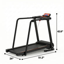 Load image into Gallery viewer, Home Fitness Treadmill With Extended Handrails, Portable Foldable Design - Black / Orange