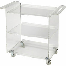 Load image into Gallery viewer, Acrylic Rolling Server Bar Cart - Clear