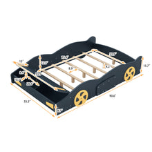 Load image into Gallery viewer, Race Car Shaped Platform Bed With Wheels And Storage