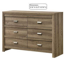 Load image into Gallery viewer, 6 Drawers Storage Dresser, Bedroom Furniture - Light Brown