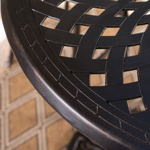 Load image into Gallery viewer, Elegant Cast Aluminum Round Bar Table With Romantic Filigree Design - Copper