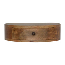 Load image into Gallery viewer, 16" Solid Wood Round One Drawer Floating Nightstand - Brown