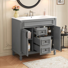 Load image into Gallery viewer, Bathroom Vanity With Top Sink, Basin On Cabinet With 2 Soft Closing Doors And 2 Drawers