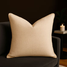 Load image into Gallery viewer, Homey Cozy - Throw Pillow With Decorative Stitching - Ivory