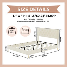 Load image into Gallery viewer, Upholstered Bed With Tufted Headboard