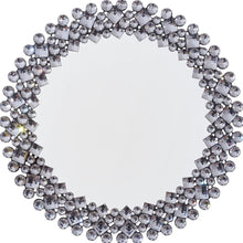 Load image into Gallery viewer, 20" Round Faux Crystal Bling Framed Accent Mirror - Silver