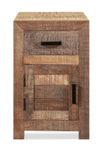 Load image into Gallery viewer, 26" Solid Wood Square End Table With Drawer - Brown