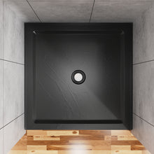 Load image into Gallery viewer, Anti Slip Center Drain Single Threshold Shower Base Slate - Black