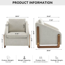 Load image into Gallery viewer, Modern Upholstered Armchair With Wooden Side Frame