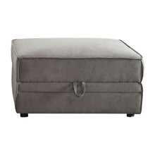 Load image into Gallery viewer, Velvet Storage Ottoman - Gray
