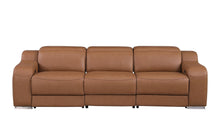 Load image into Gallery viewer, 103" Italian Leather Reclining USB Sofa - Chestnut