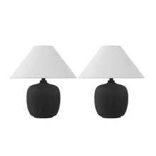 Load image into Gallery viewer, 18" Novelty Table Lamps With Empire Shades (Set of 2) - Clear / Black