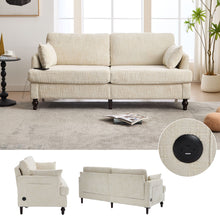 Load image into Gallery viewer, Chenille 2 Seater Sofa With LED Light, USB Charging Port, And Storage Bag