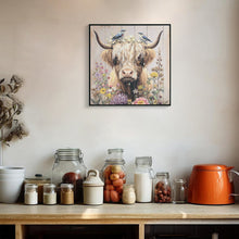 Load image into Gallery viewer, Highland Cow Wall Decor, Picture Canvas Art Print For Living Room - Camel / Brown