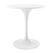 Load image into Gallery viewer, 32" Rounded Fiberglass And Metal Pedestal Base Dining Table - White