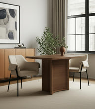 Load image into Gallery viewer, Upholstered Fabric Dining Arm Chair - Gray / Black